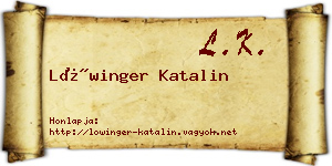 Lőwinger Katalin névjegykártya